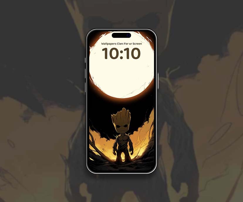 groot fiery guardian time zone wallpapers collection