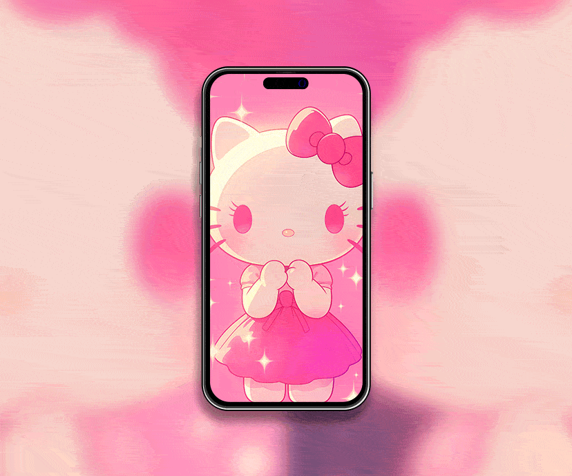 hello kitty pink & dark sanrio tap to switch wallpapers collection