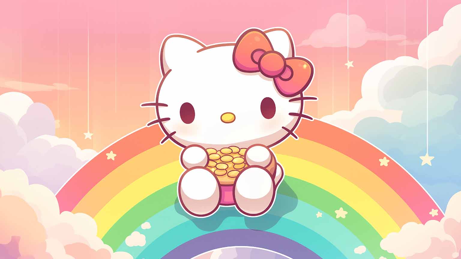 hello kitty with cookies desktop wallpaper cover