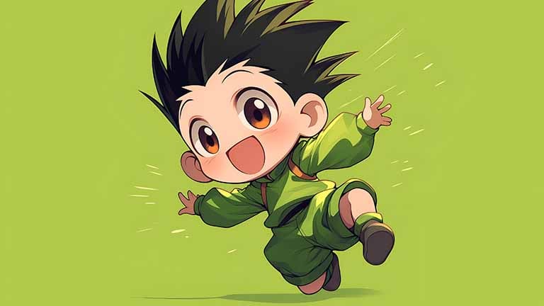 hunter x hunter gon freecss in green outfit desktop wallpaper cover