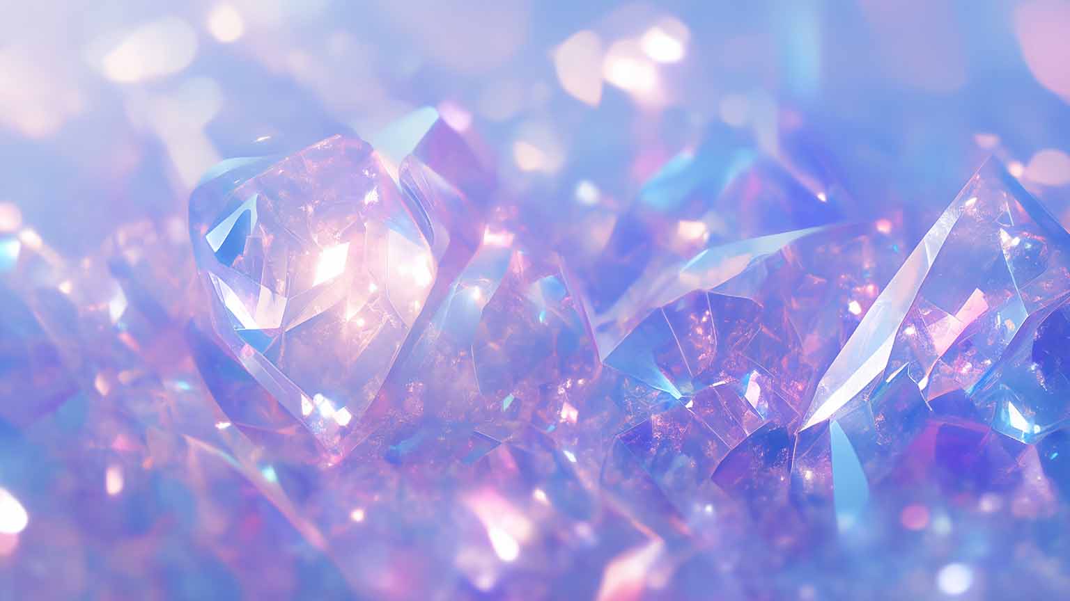 iridescent crystals with light shine desktop wallpaper cover
