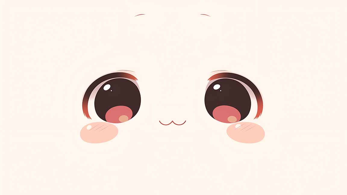 kawaii minimalist face adorable blush desktop wallpaper cover