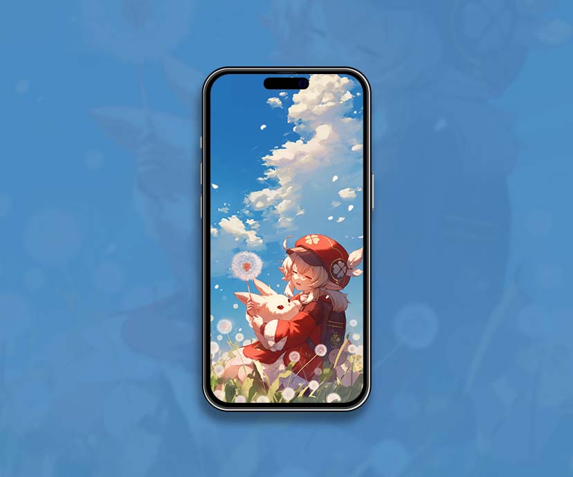 klee genshin impact meadow bunny wallpaper collection