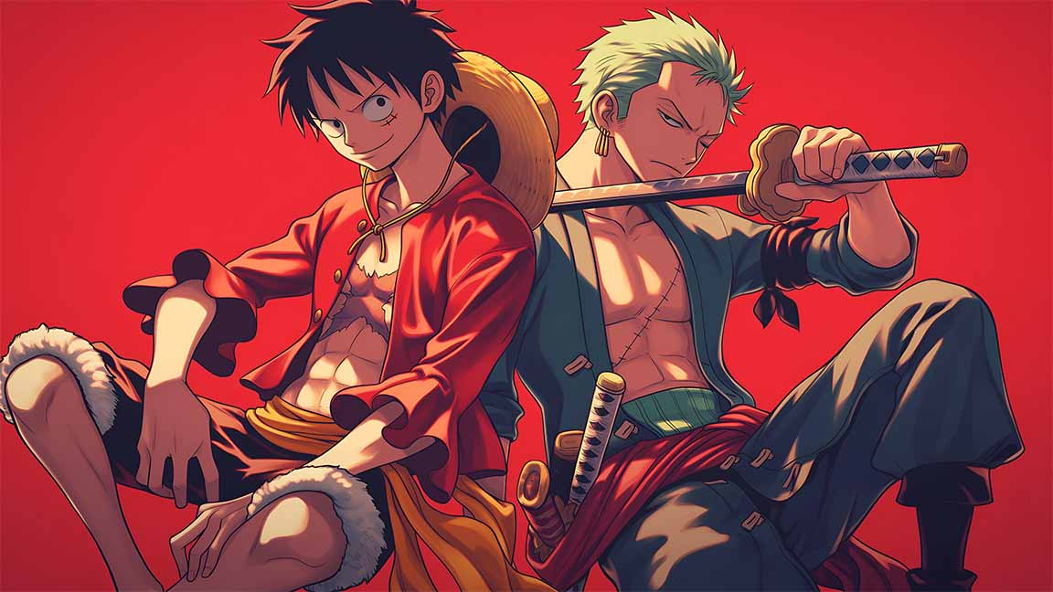 luffy and zoro pirates desktop wallpaper cover