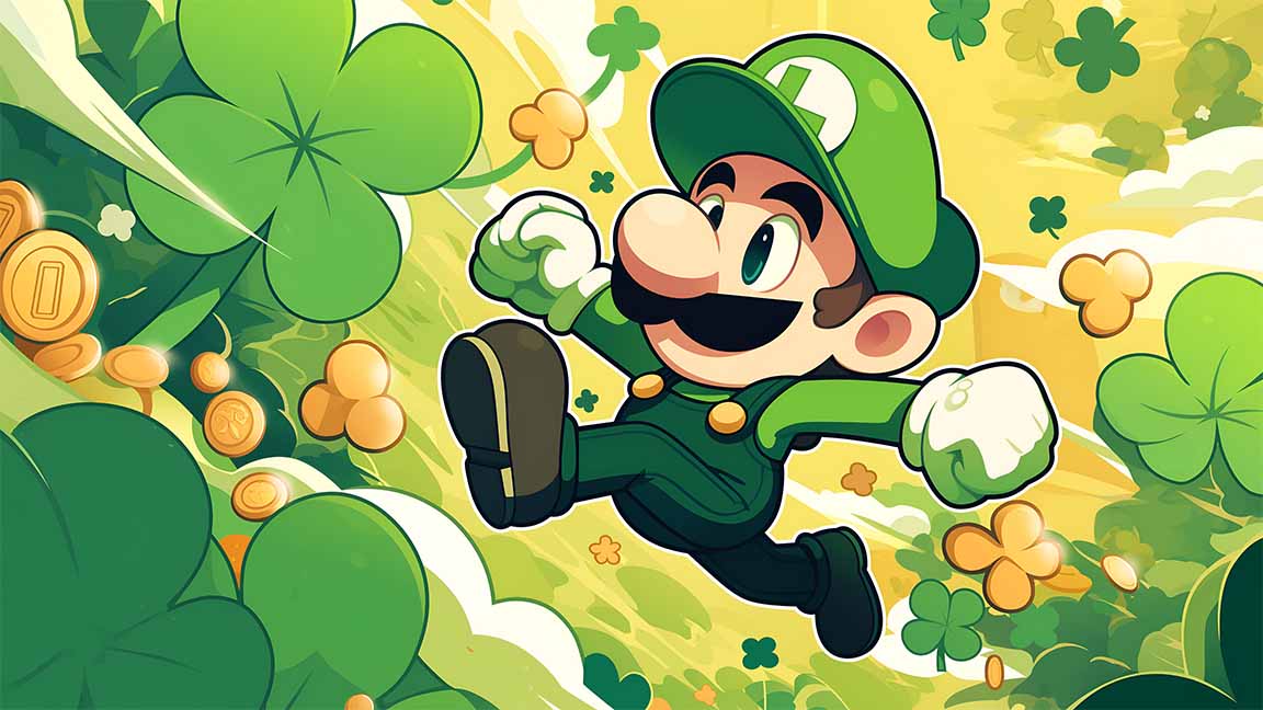 luigi st patricks day clover st patrick's day desktop wallpaper cover