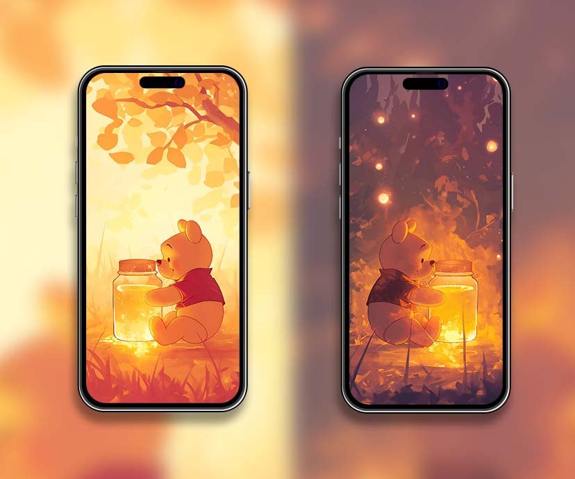 magical winnie the pooh glowing honey jar matching wallpapers collection