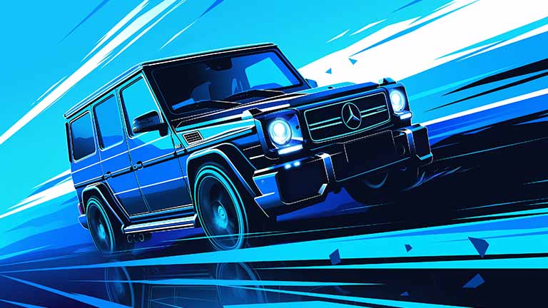 mercedes amg g63 blue speed desktop wallpaper cover