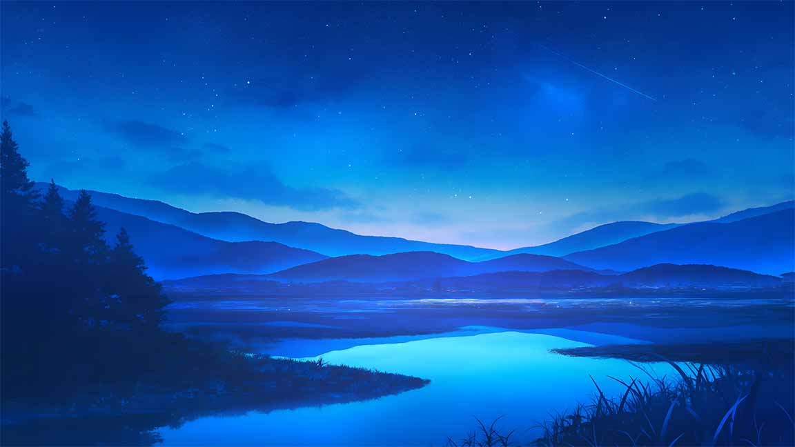 midnight mirage starry reflection desktop wallpaper cover