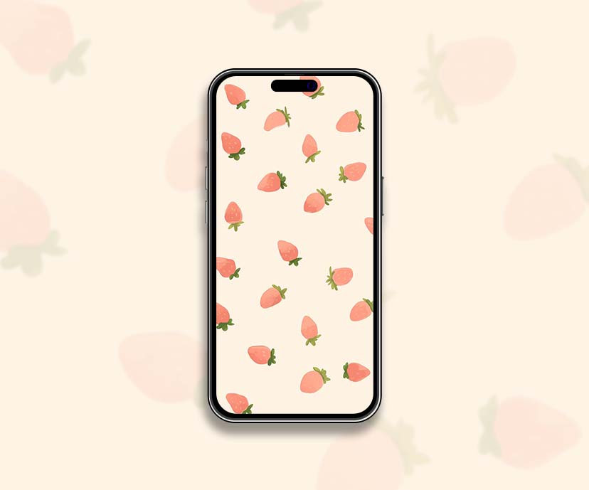 minimal strawberry pattern preppy aesthetic wallpapers collection