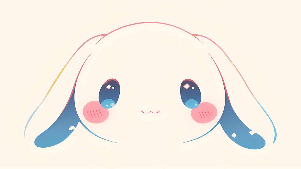 minimalist cinnamoroll face outline desktop wallpaper cover