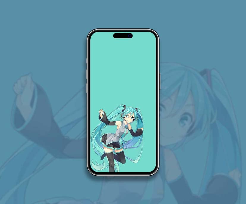 minimalist hatsune miku blue wallpapers collection