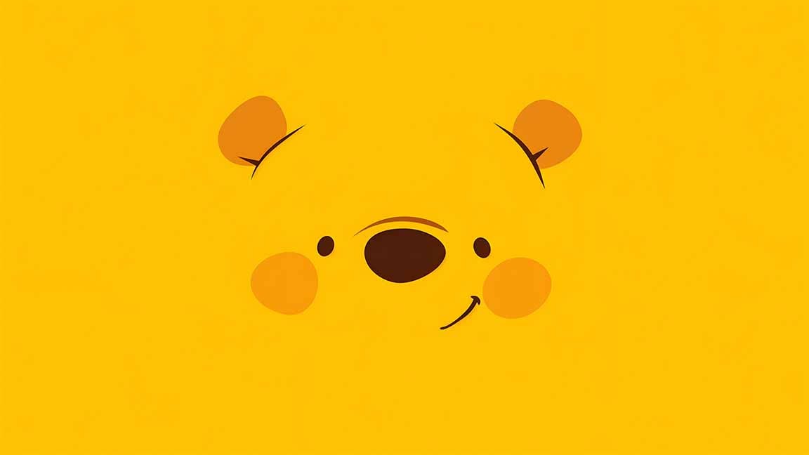 minimalist winnie the pooh face outline desktop wallpaper cover