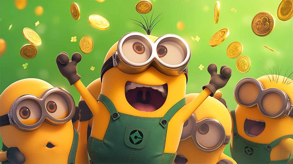 minions gold coins st patrick's day desktop wallpaper cover