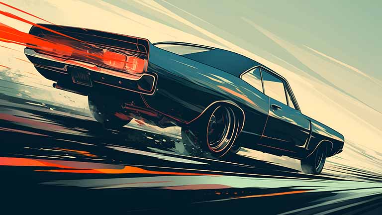 muscle car power drive desktop wallpaper cover