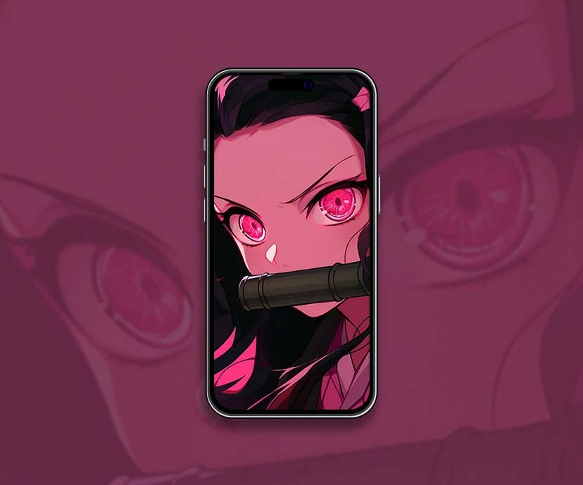 nezuko kamado pink eyes demon slayer wallpapers collection