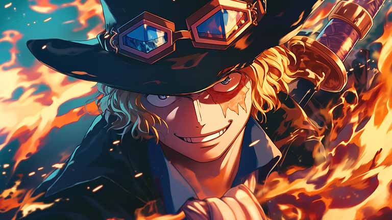 one piece sabo with fire desktop wallpaper cover