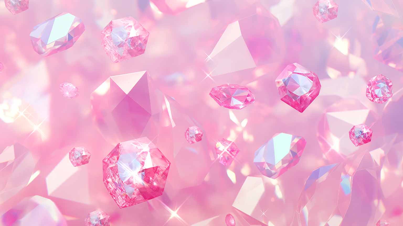 pink crystals with light shine desktop wallpaper cover