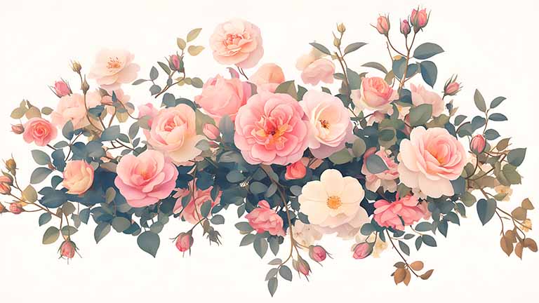 pink roses abundance floral display desktop wallpaper cover