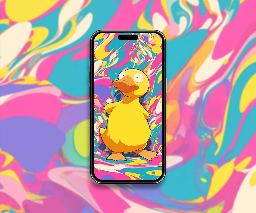 psyduck colorful trippy pokemon wallpapers collection