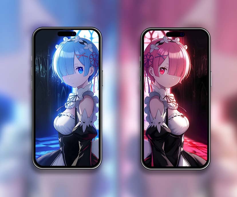 rem and ram twin maid elegance matching wallpapers collection