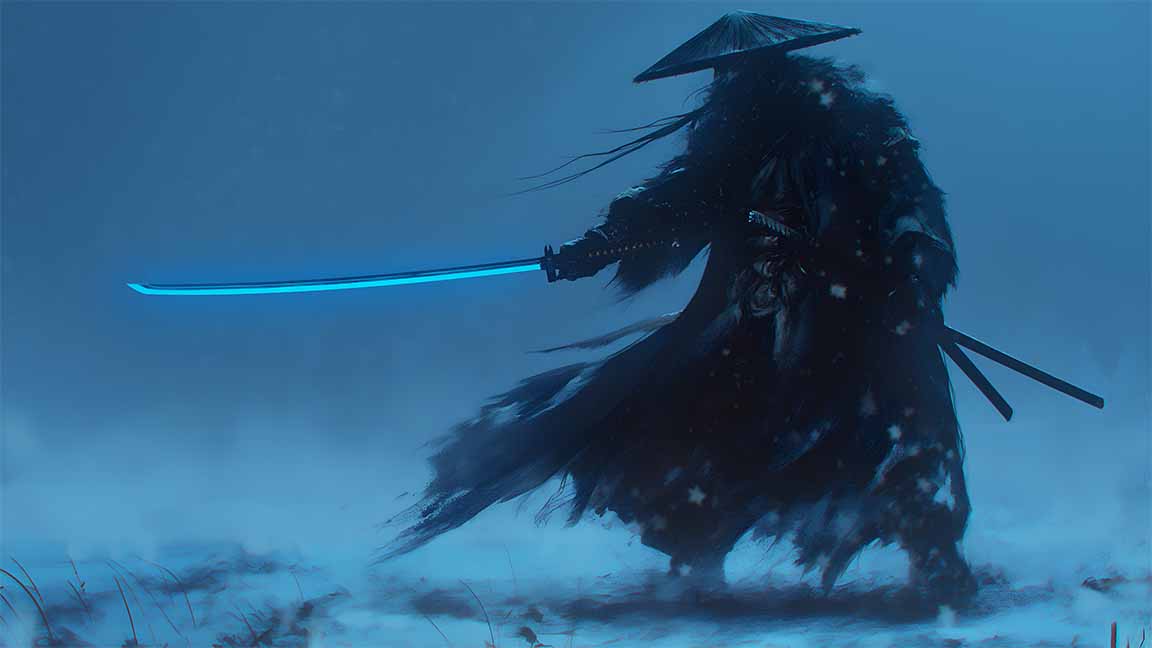 samurai eternal winter warrior desktop wallpaper cover
