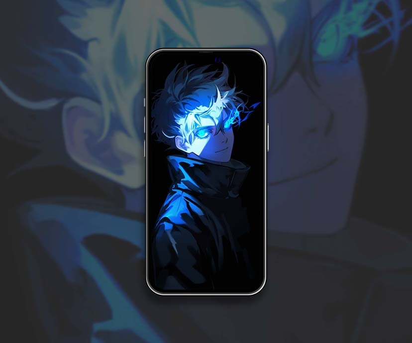 satoru gojo glowing blue eyes intense wallpapers collection