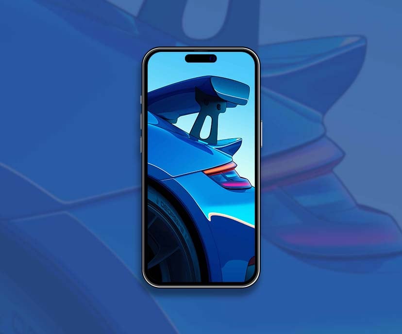 shiny blue porsche rear wing detailed wallpapers collection
