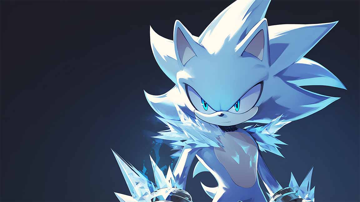silver sonic icy glow desktop wallpaper cover