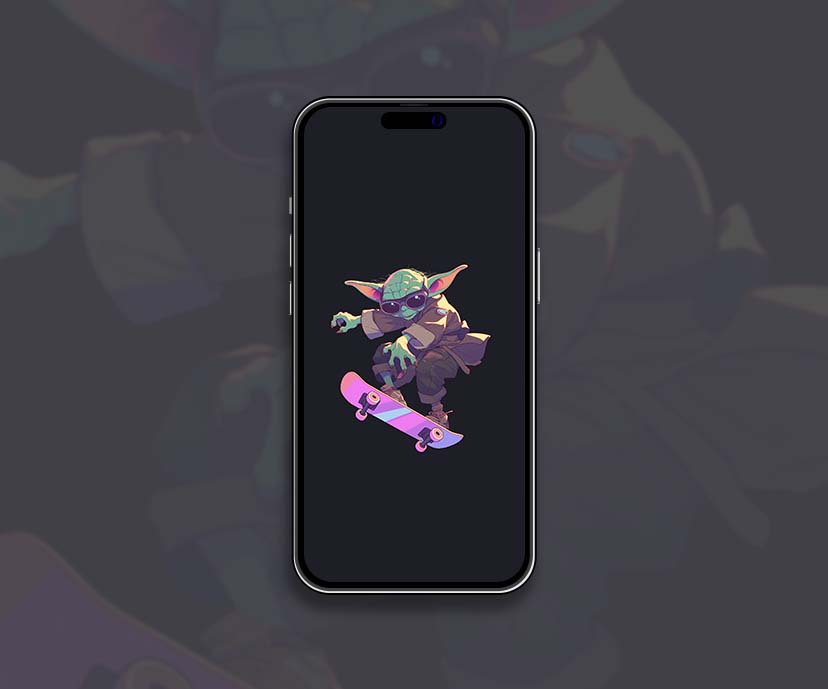 skater yoda neon wallpaper collection