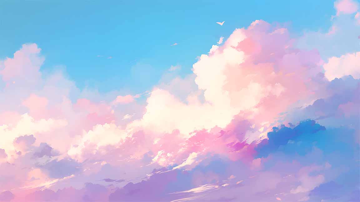 soft fluffy pink clouds cotton sky desktop wallpaper cover