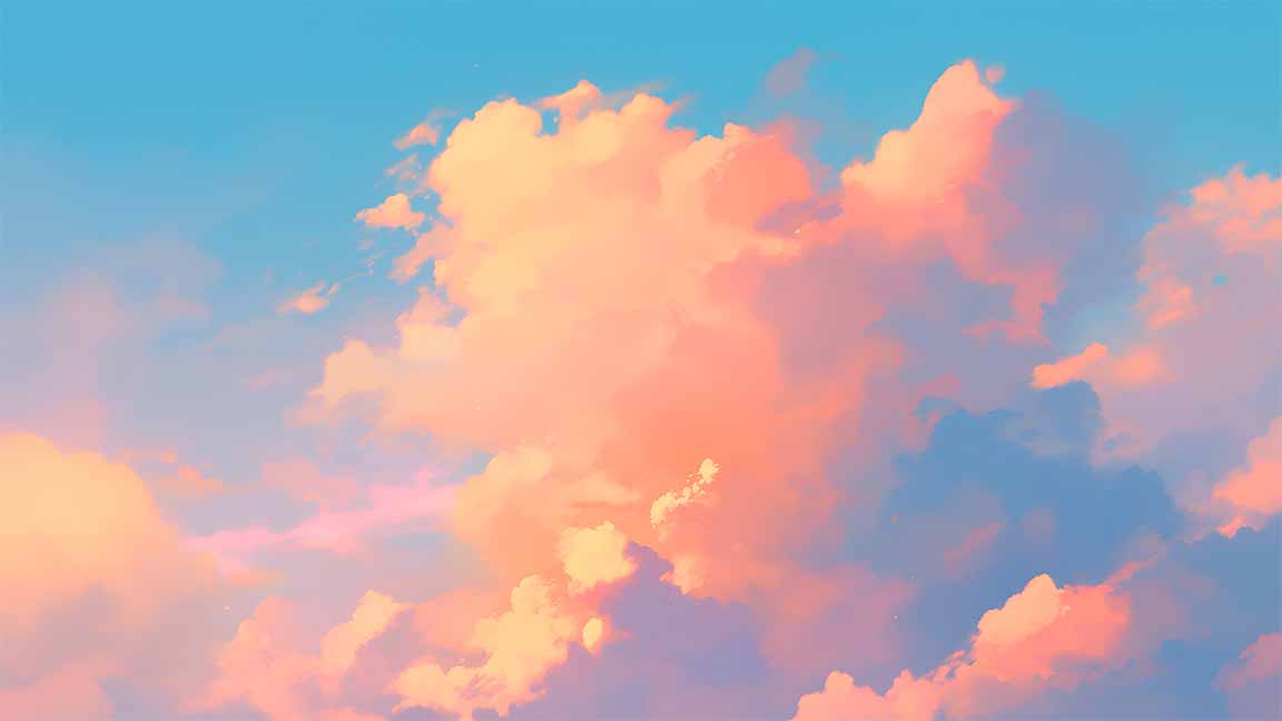 soft pastel cloudscape sky aesthetic desktop wallpaper cover