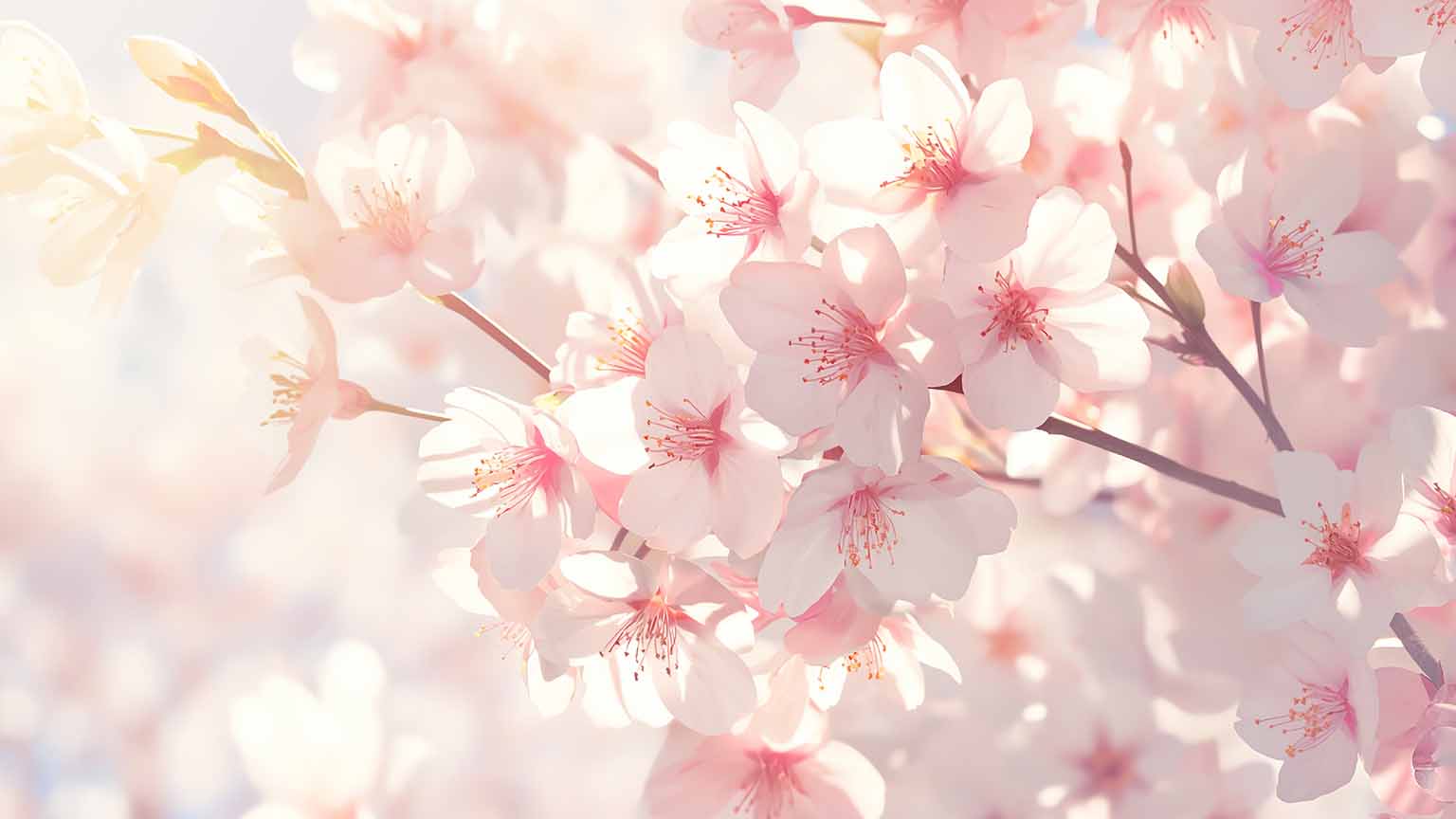 soft pink cherry blossoms desktop wallpaper cover