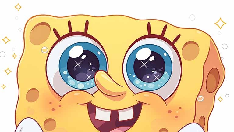 spongebob with big eyes desktop wallpaper cover