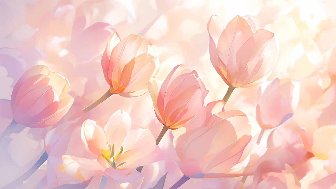 spring whispers pink tulips desktop wallpaper cover