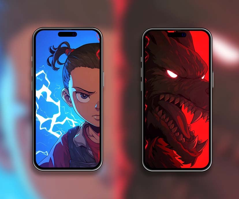 stranger things eleven vs wolf monster matching wallpapers collection