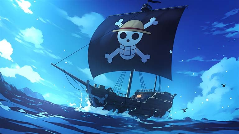 straw hat pirates ship one piece desktop wallpaper cover