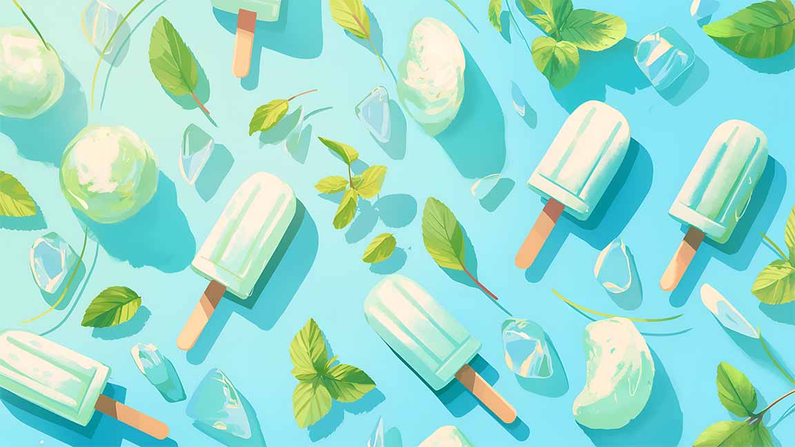 summer refreshing popsicle pattern desktop wallpaper cover