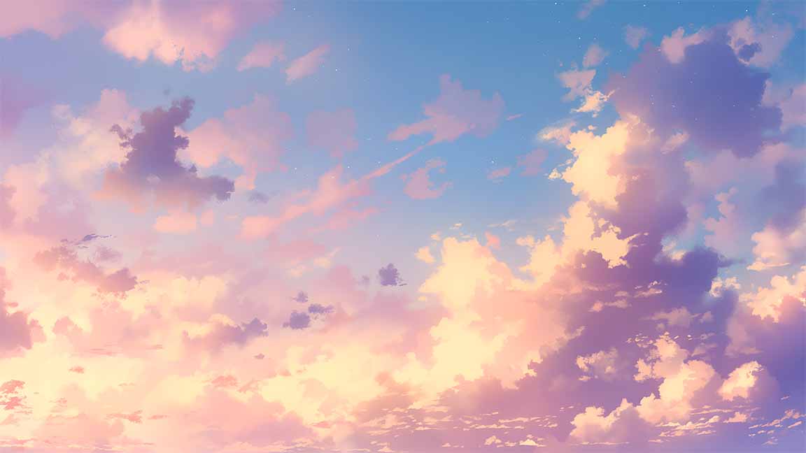 sunset glow clouds blue sky desktop wallpaper cover