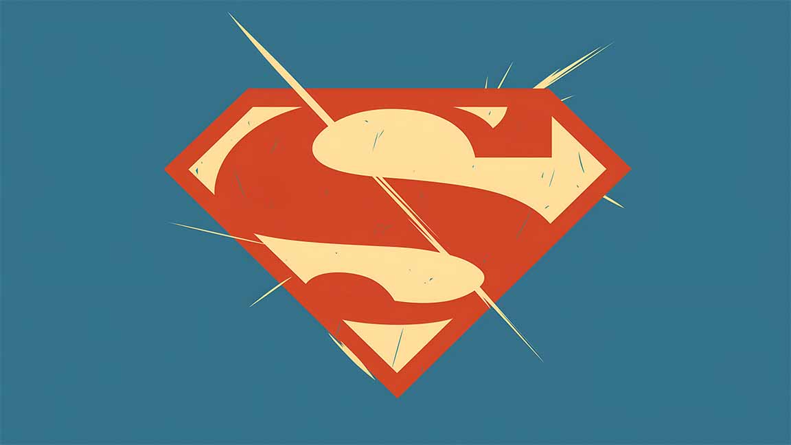 superman logo minimalist comix style desktop wallpaper cover