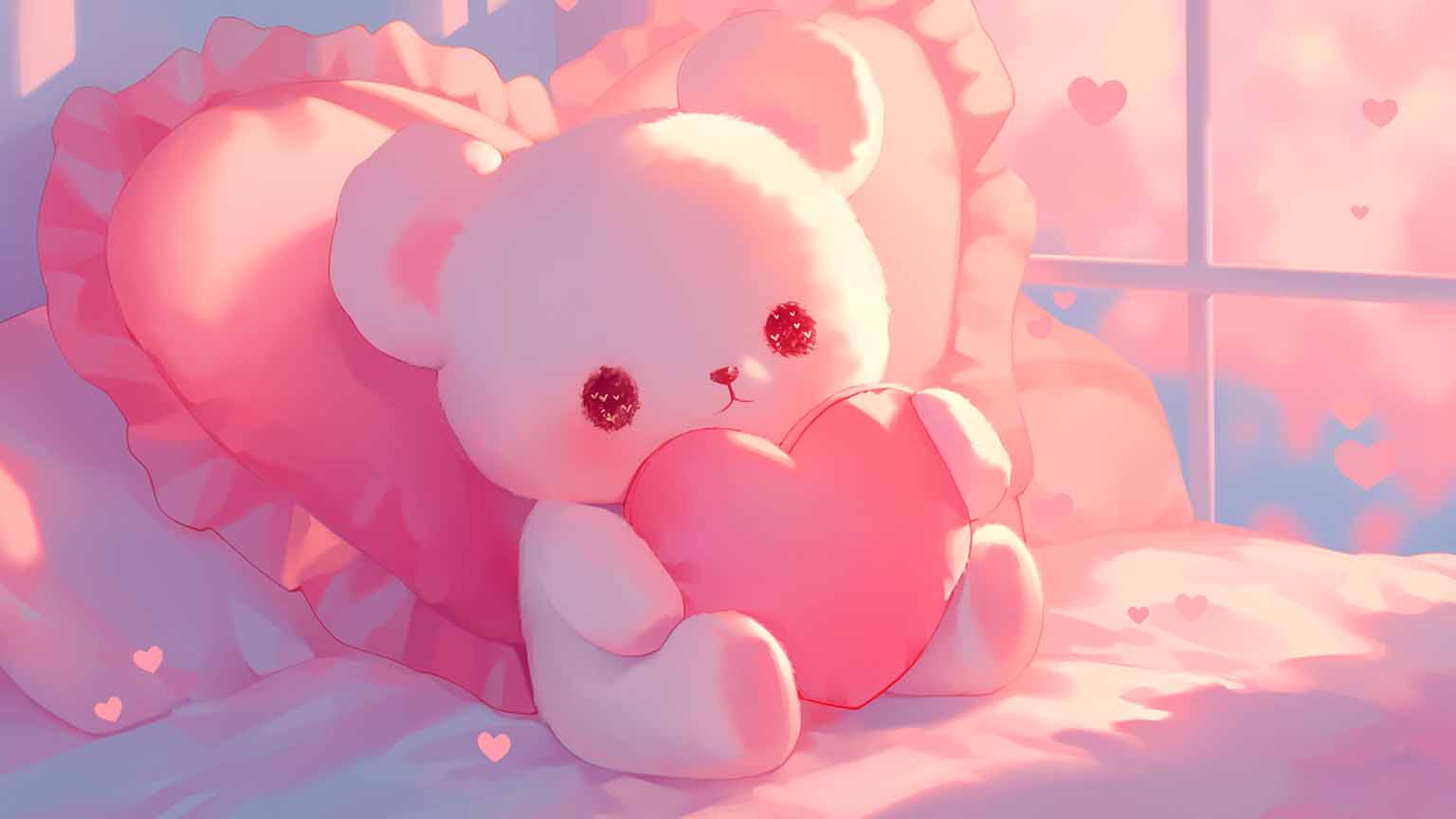 teddy bear with sparkling eyes desktop wallpaper cover