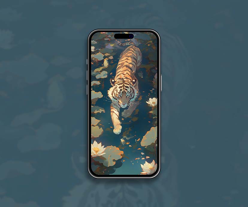 tiger lotus artistic animal wallpapers collection