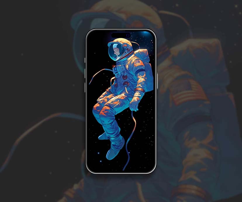 vibrant astronaut floating neon galaxy wallpapers collection