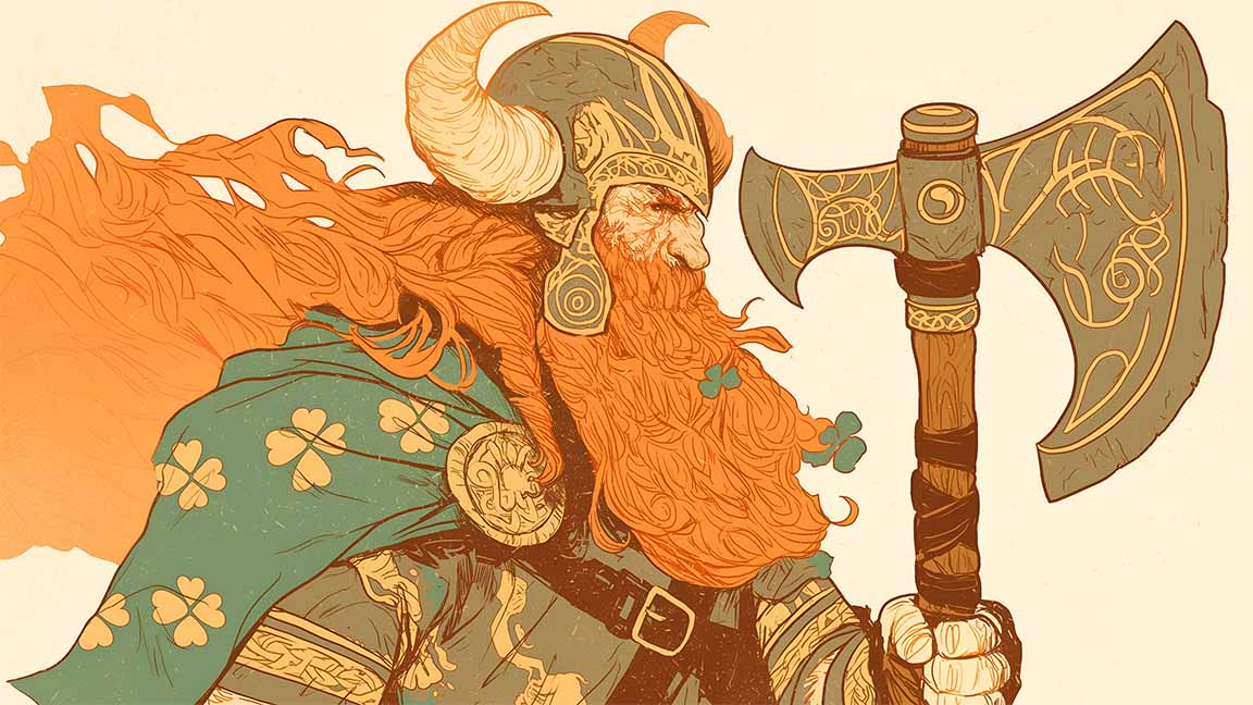 viking warrior st patrick's day desktop wallpaper cover