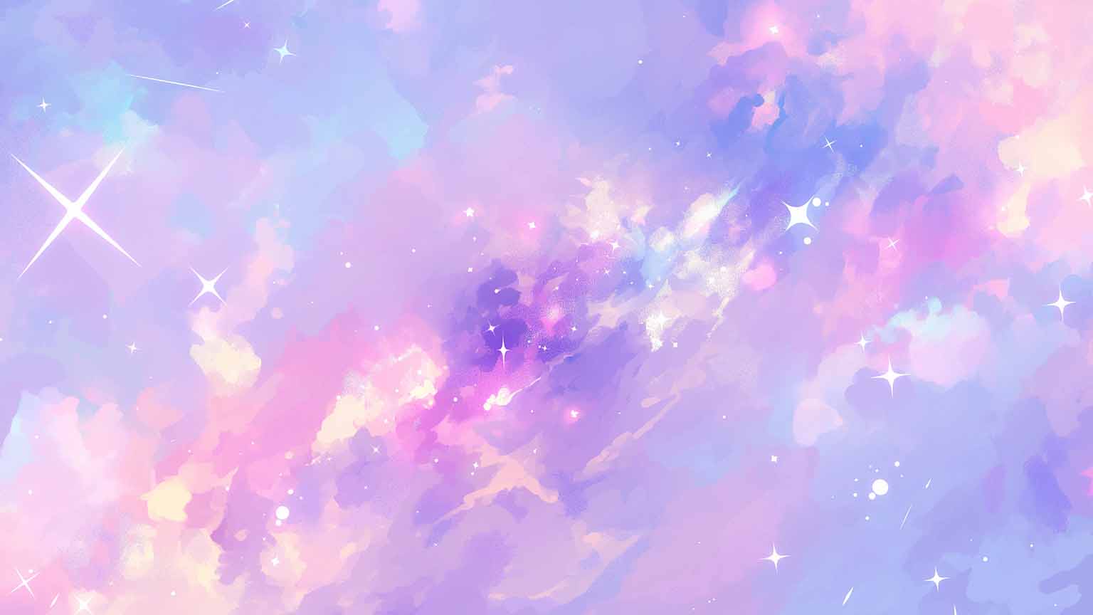 watercolor sky with glitter desktop wallpaper cover