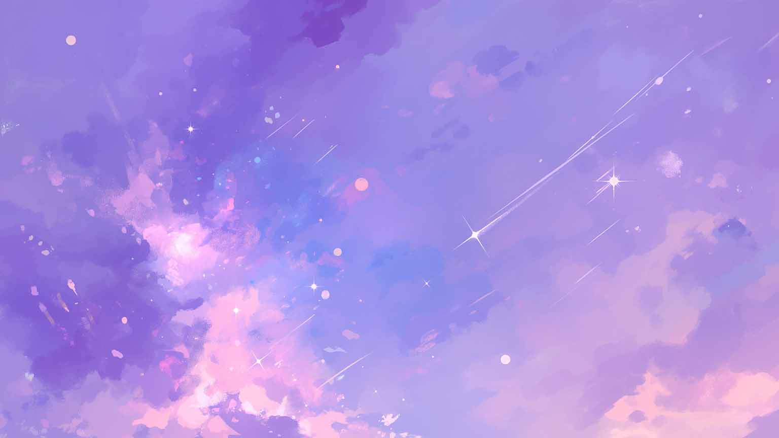 watercolor sky with shooting stars desktop wallpaper cover
