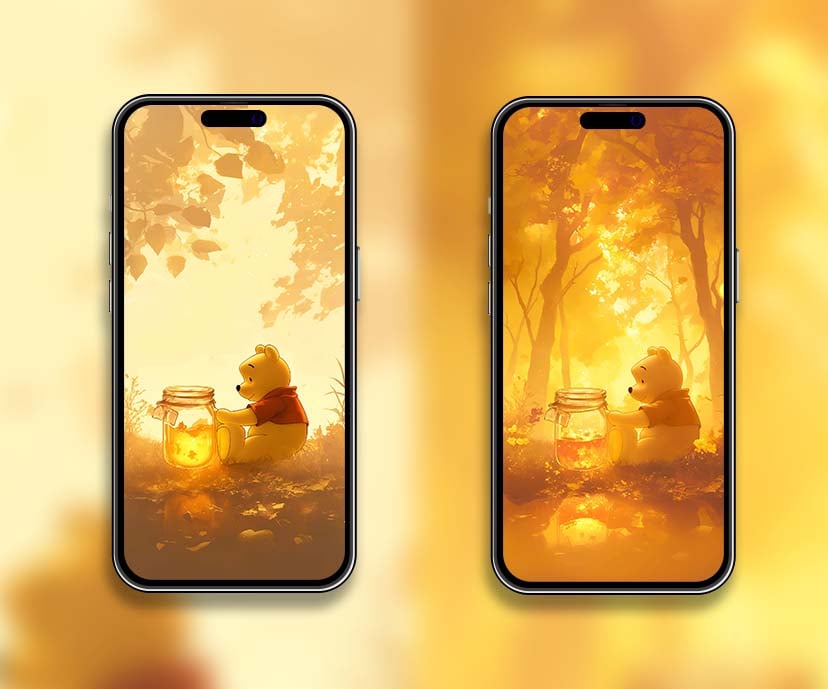 winnie the pooh honey glow matching wallpapers collection