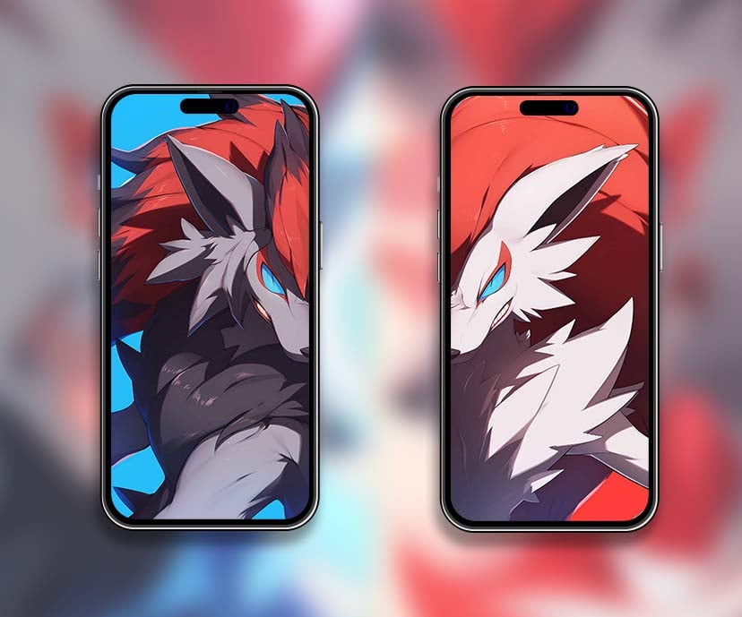 zoroark and lycanroc mighty matching wallpapers collection