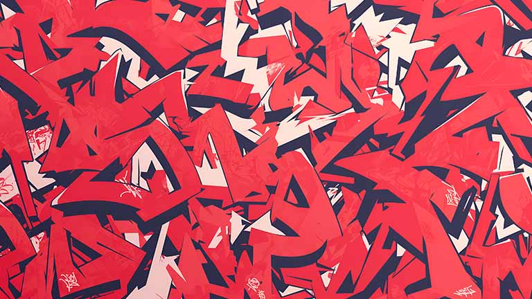 abstract red blue graffiti desktop wallpaper cover