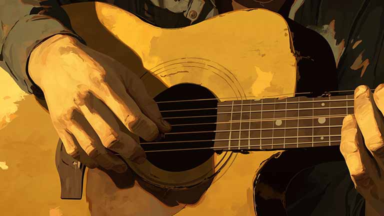 acoustic guitar hands desktop wallpaper cover