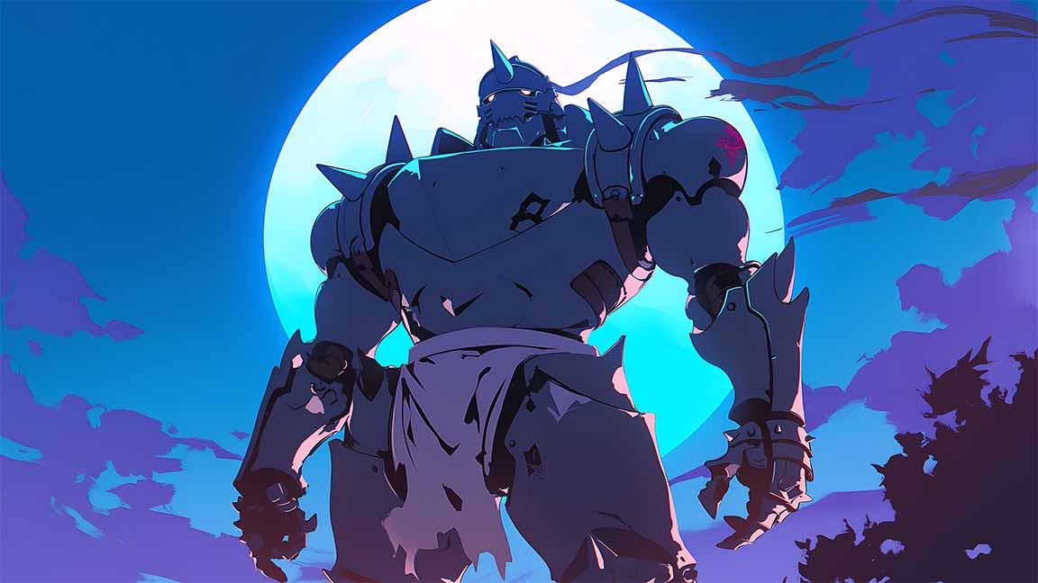 alphonse elric moonlight armor anime desktop wallpaper cover